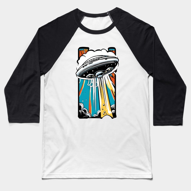 UFO_2 Baseball T-Shirt by Buff Geeks Art